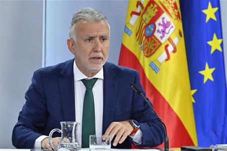 18/03/2025. Rueda de prensa tras el Consejo de Ministros: Sara Aagesen, Pilar Alegría y Ángel Víctor Torres. Ángel Víctor Torres, ministro d...